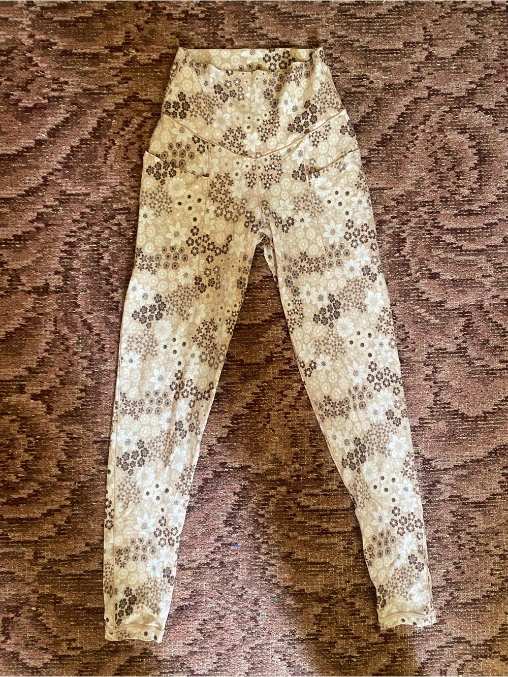 Aerie Beige Floral Print Leggings